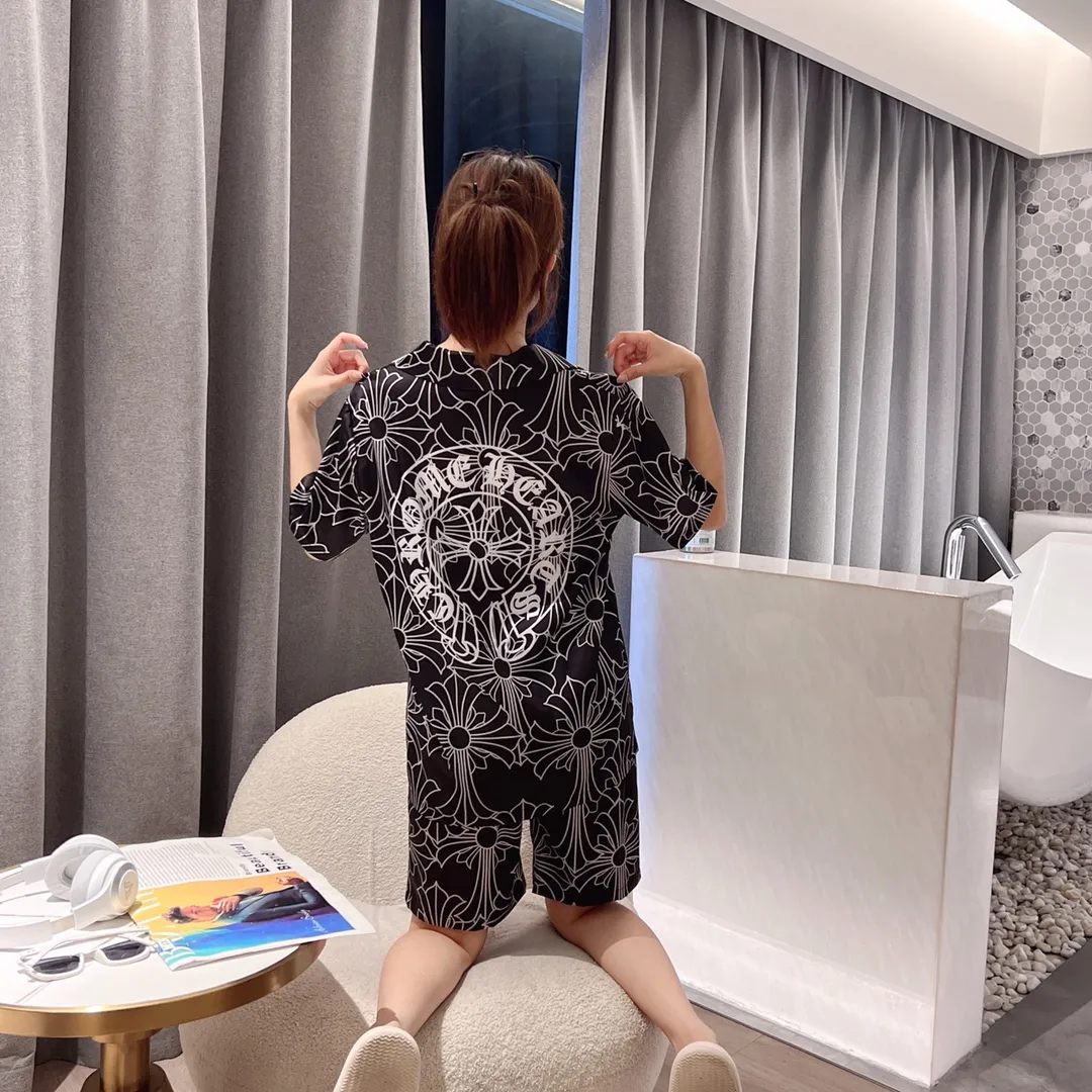 🅿️340 2024 CHROME HEARTS home wear, high-definition Korean silk fabric, skin-friendly, soft and comfortable, couple model M～XXXL